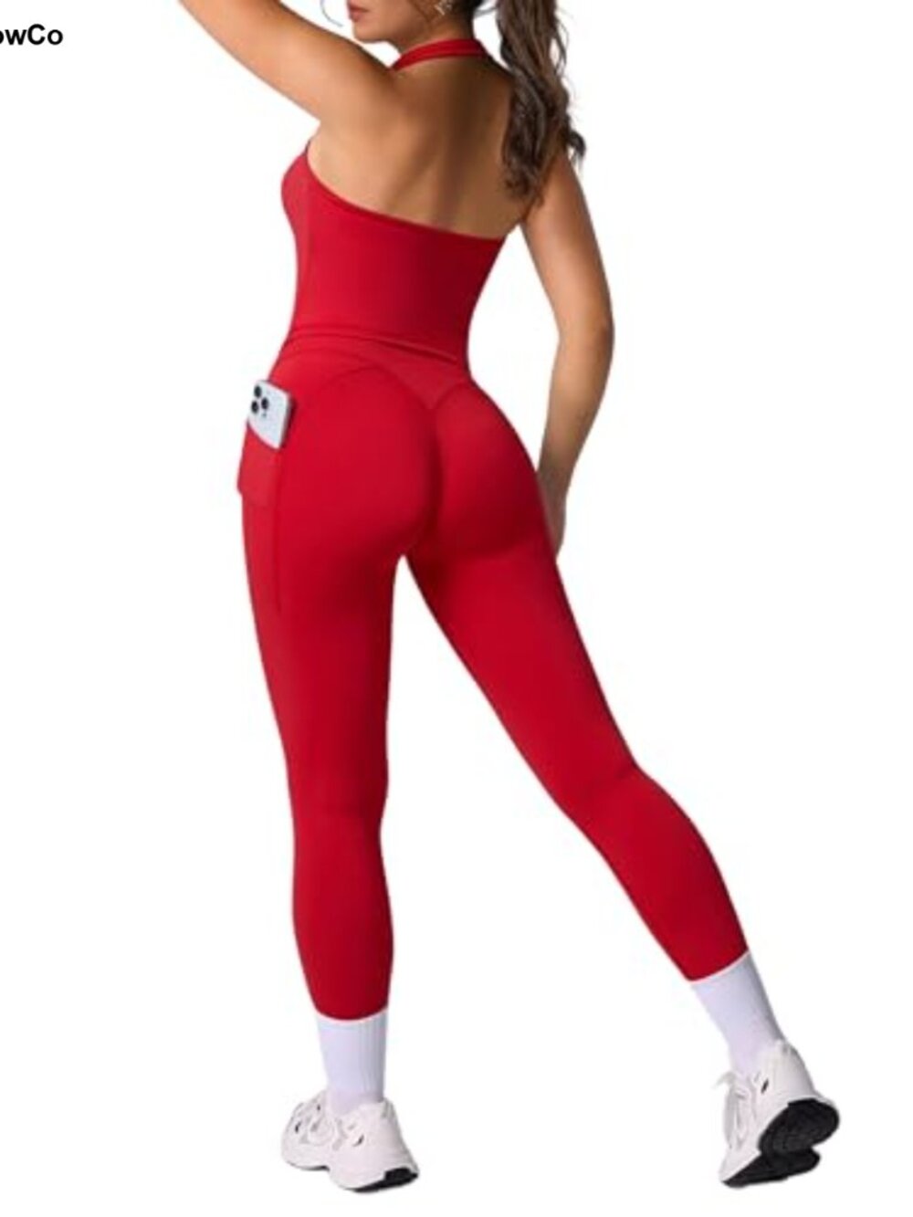 2 Piece Workout Set Halter Tank Top High Waisted Scrunch Leggings